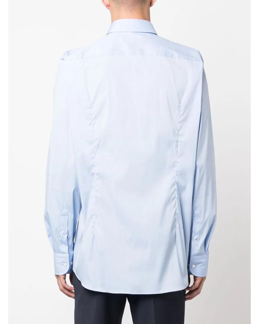 Boss Blue Classic-Collar Long-Sleeve Shirt for men