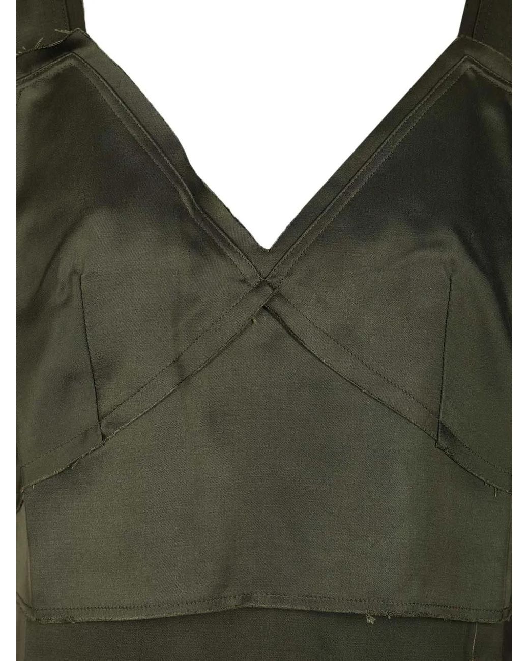 Totême  Green V-Neck Slip Dress