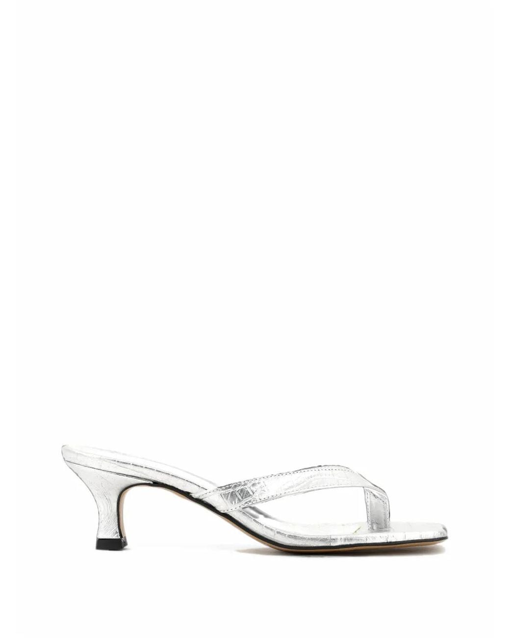 Toral Shoes White Rocio Croc-Effect Leather Heeled Sandals