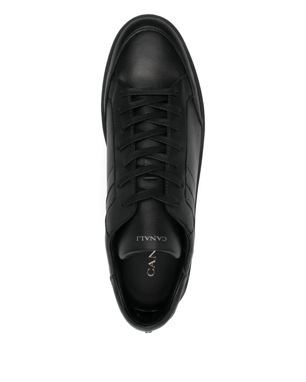 Canali Black Leather Sneakers for men