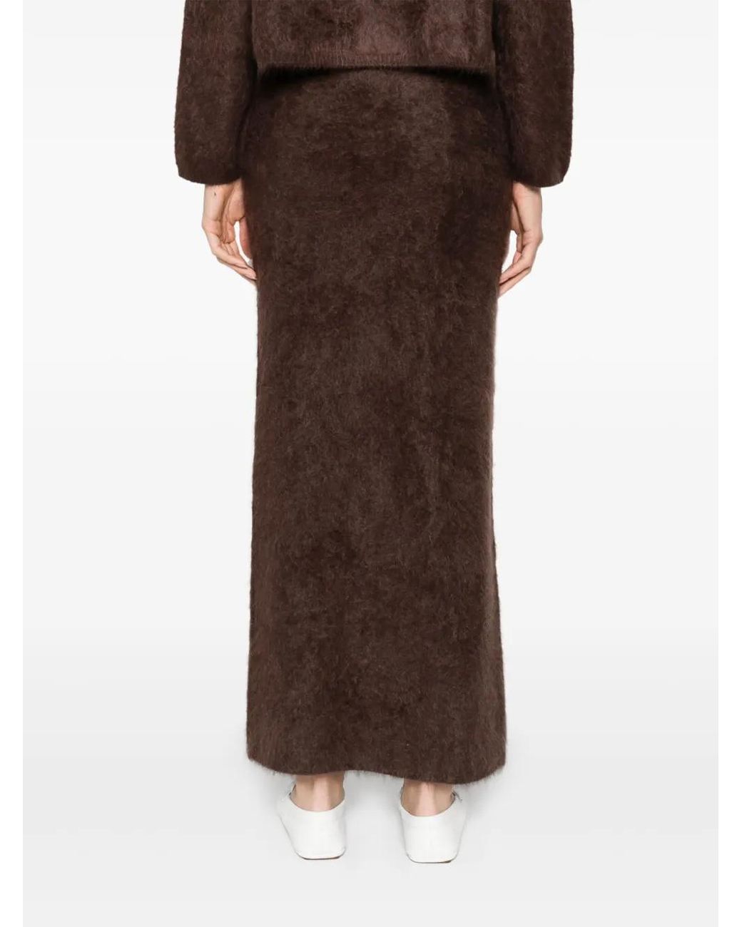 Soft Goat Brown Cashmere Skirt
