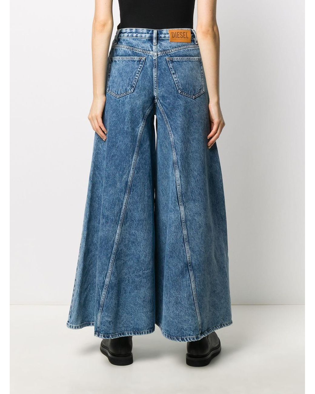 DIESEL D-spritzz 009ij Wide-leg Jeans in Blue | Lyst