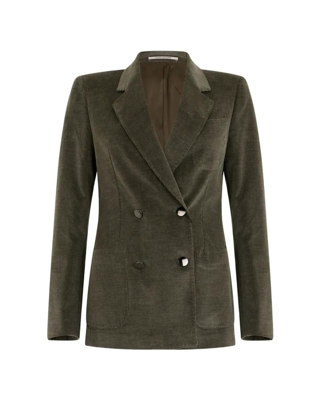 Tagliatore Green Double-Breasted Corduroy Blazer