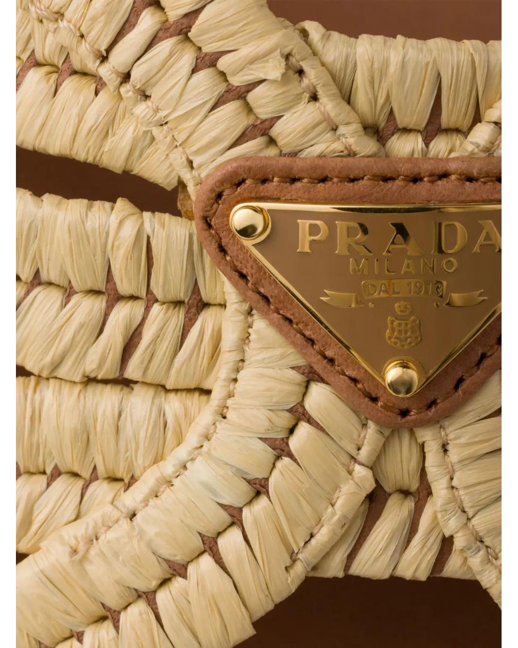 Prada Brown Crochet Slides