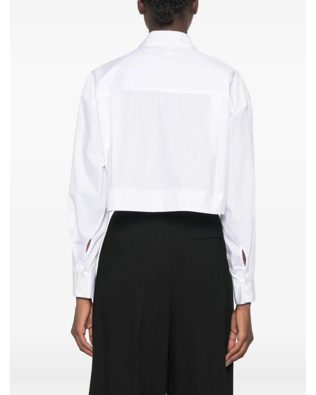 Imperial White Cropped Long-Sleeve Shirt