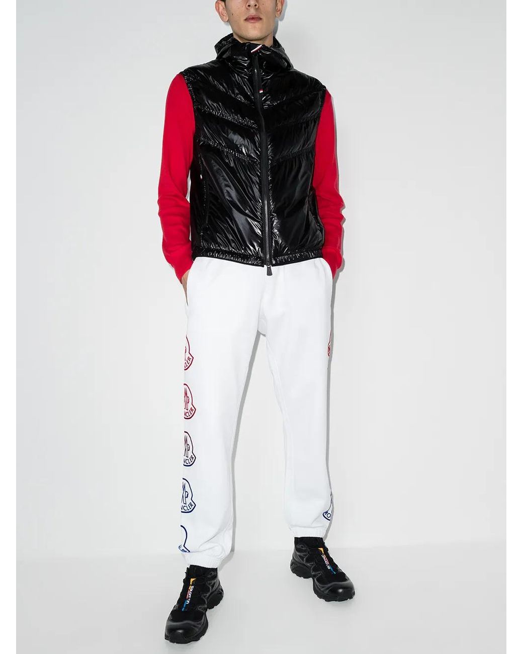 Moncler White Side Logo-Print Track Pants for men