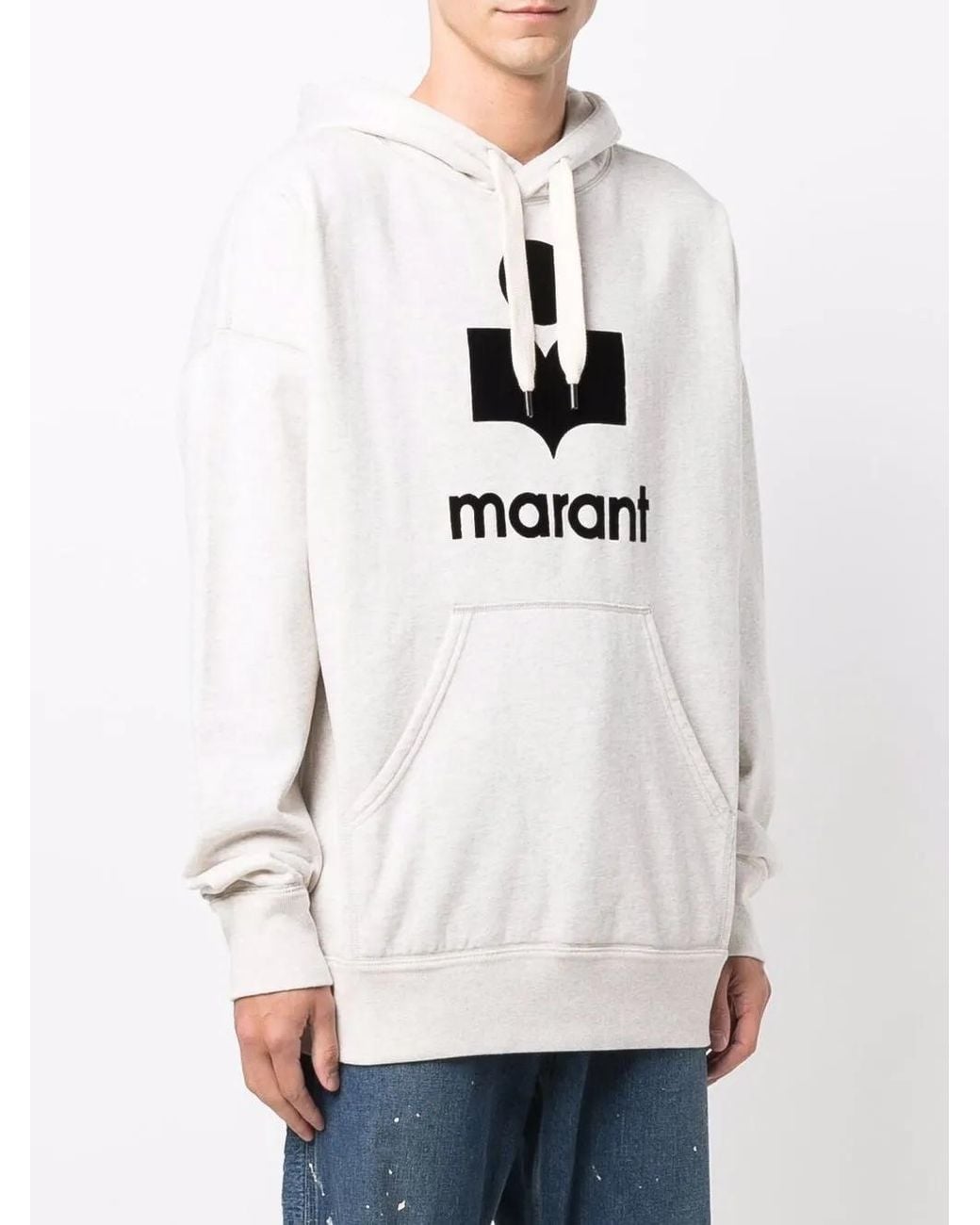 Isabel Marant Natural Miley Flocked-logo Hoodie for men