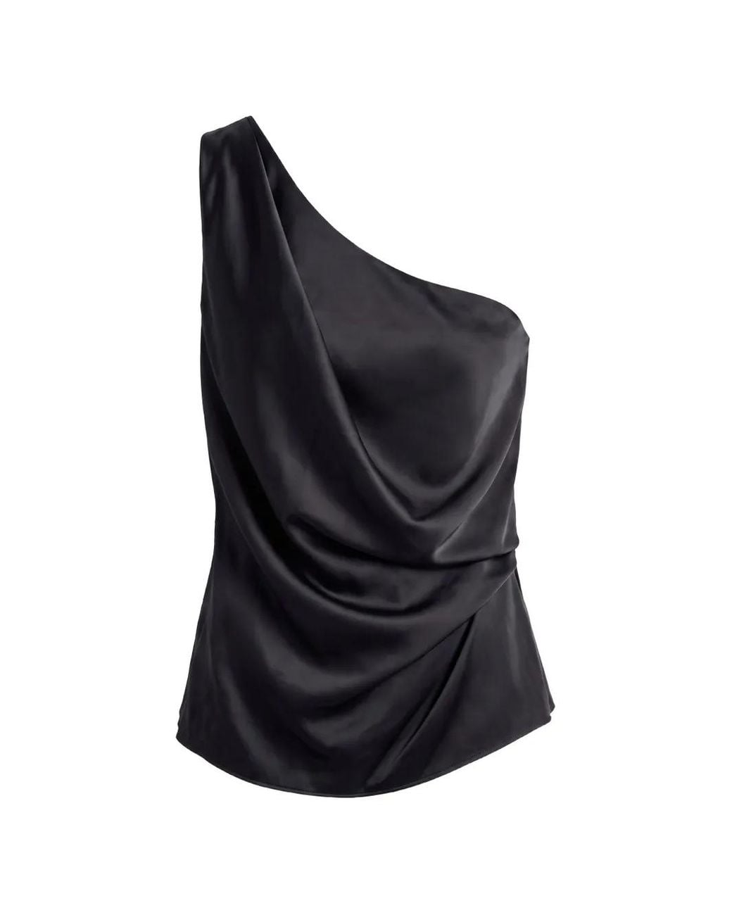 The Sei Blue Draped One-Shoulder Top