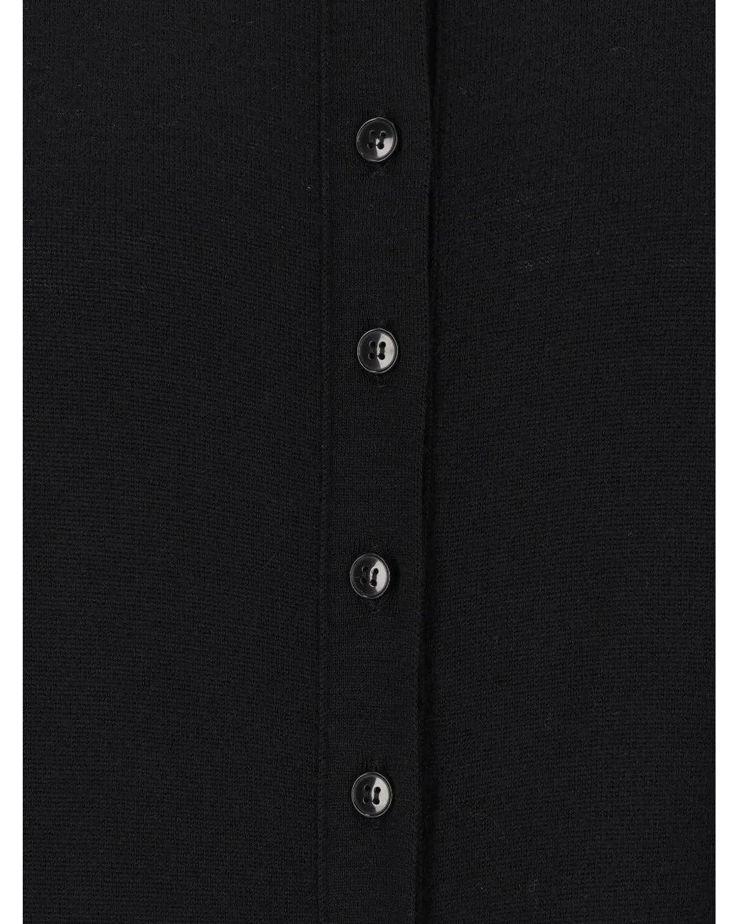Barena Black Button-Up High-Neck Sweater
