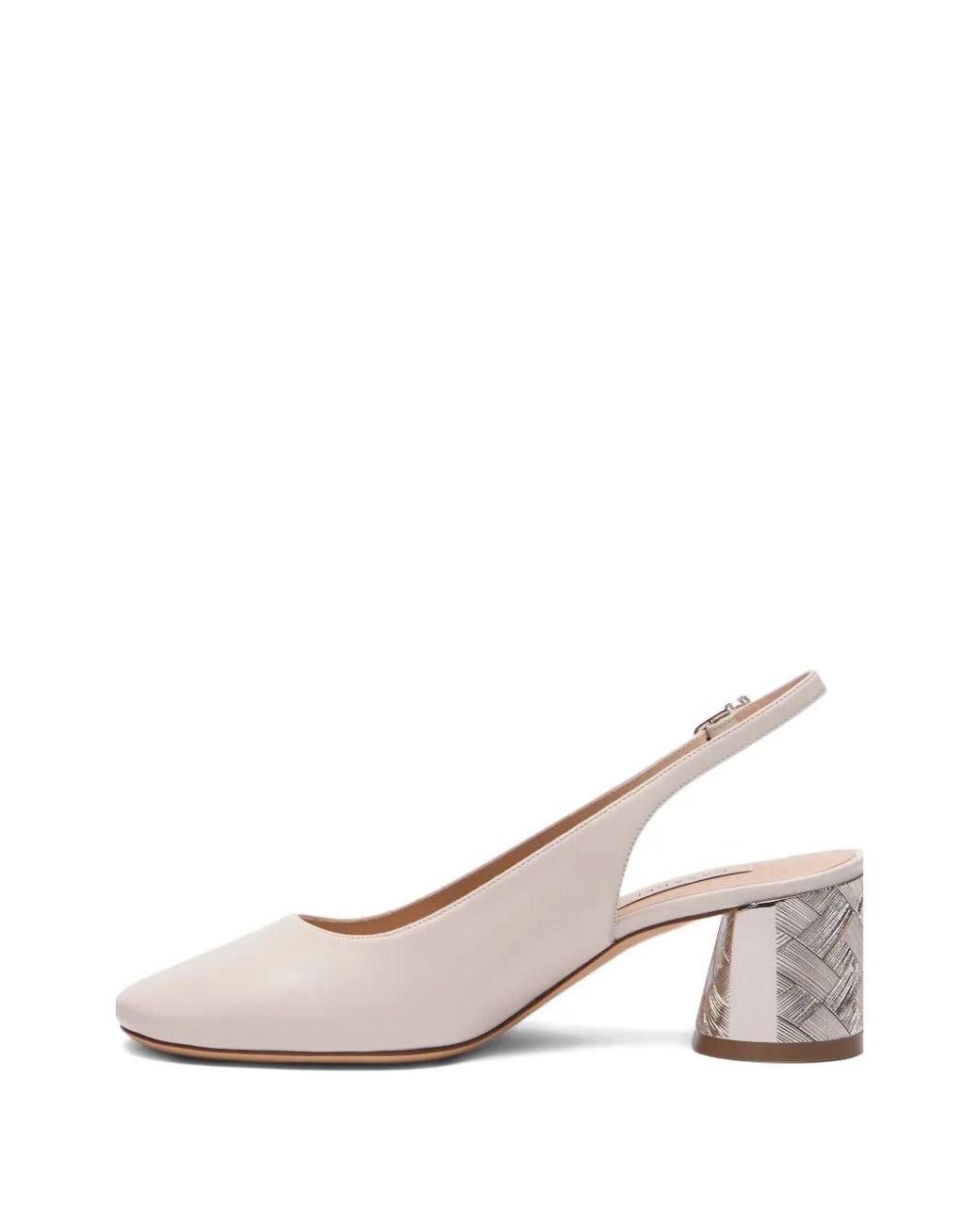 Casadei White Reflex Slingback Pumps