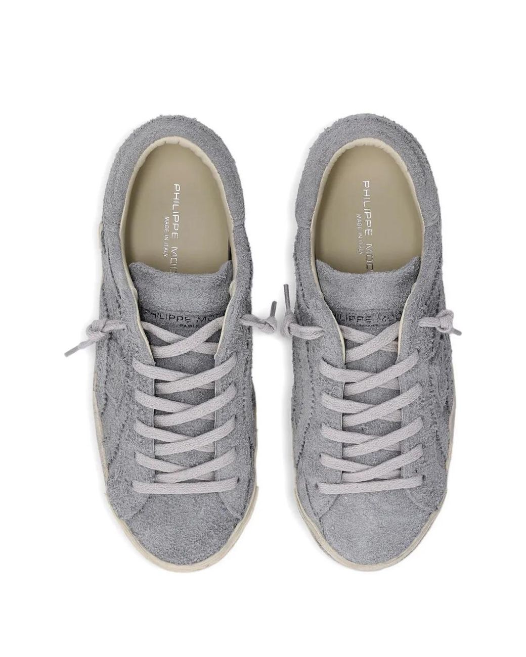 Philippe Model Gray Suede Low-Top Sneakers