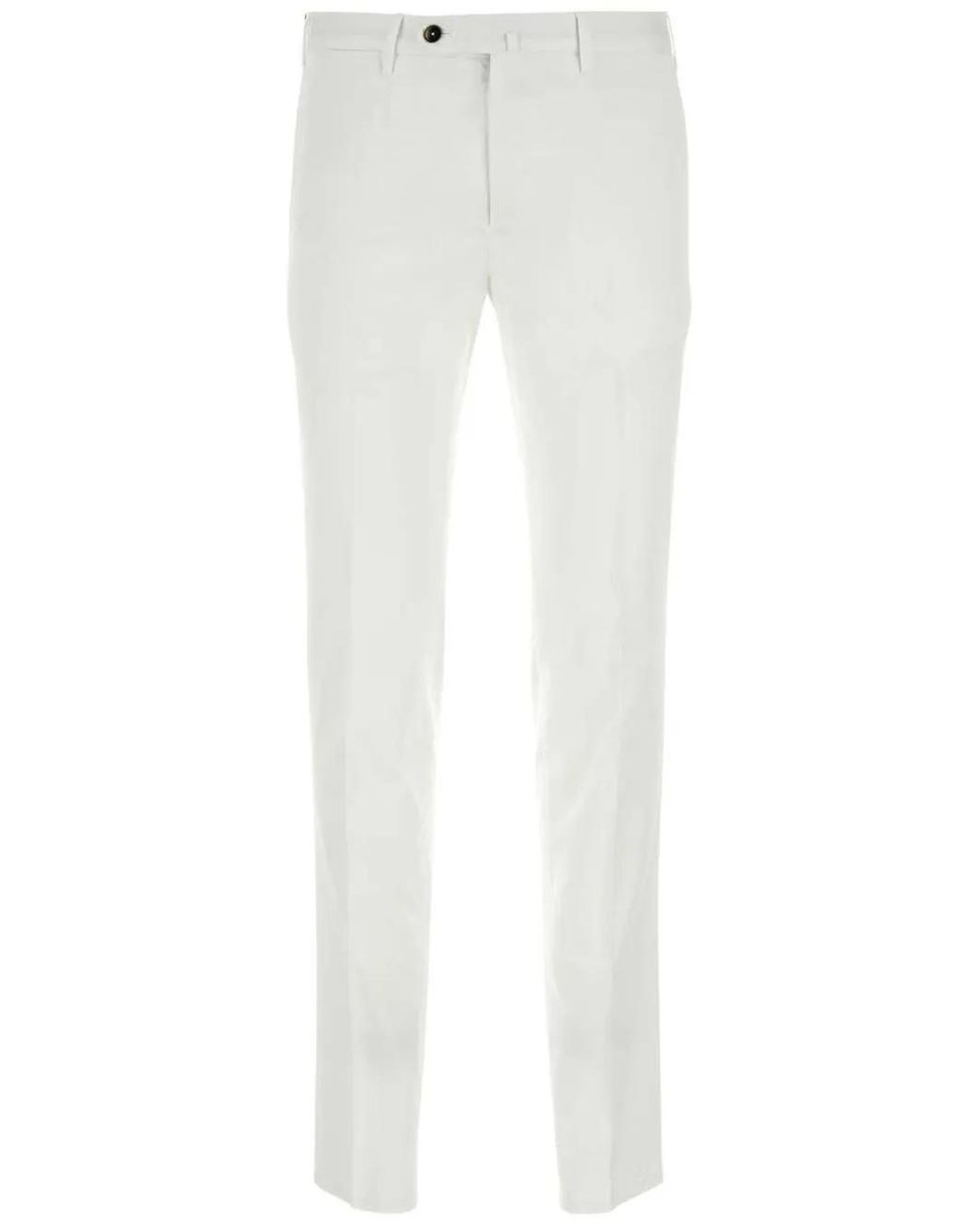PT Torino White Stretch Chino Trousers for men
