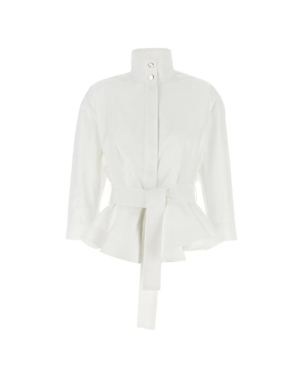 Jacquemus White La Veste Cabana Belted High-Neck Jacket