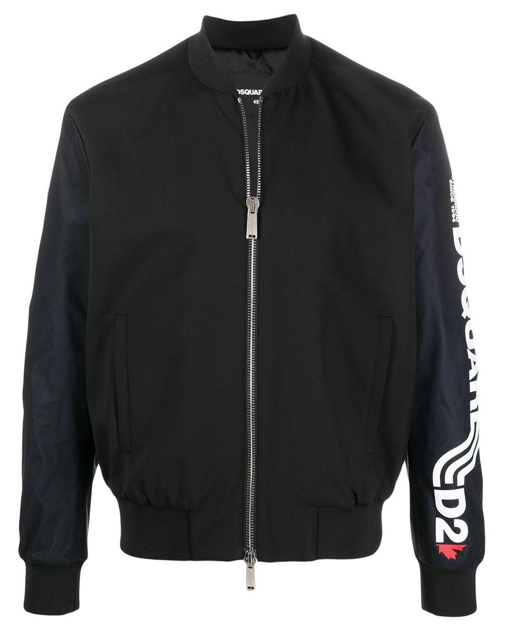 DSquared² Wool Logo-print Bomber Jacket in Black for Men - Lyst