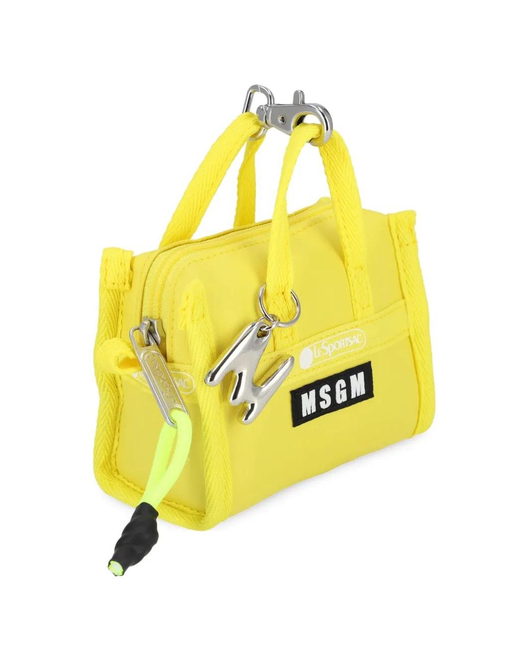 MSGM Yellow Logo Plaque Top Handle Tote Bag