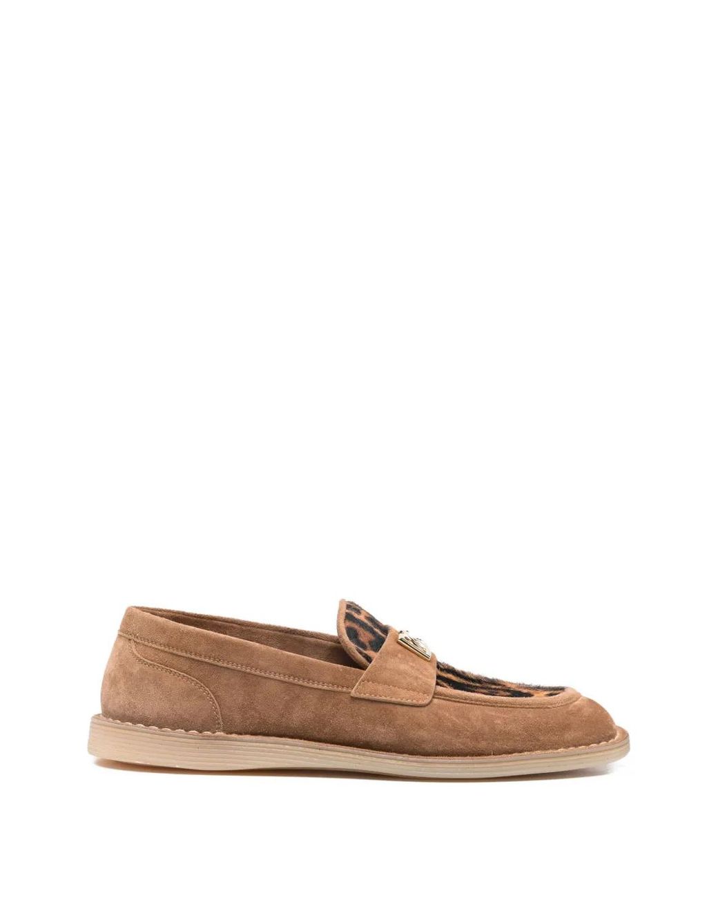 Dolce & Gabbana Brown Loafer Mit Leopardenmuster