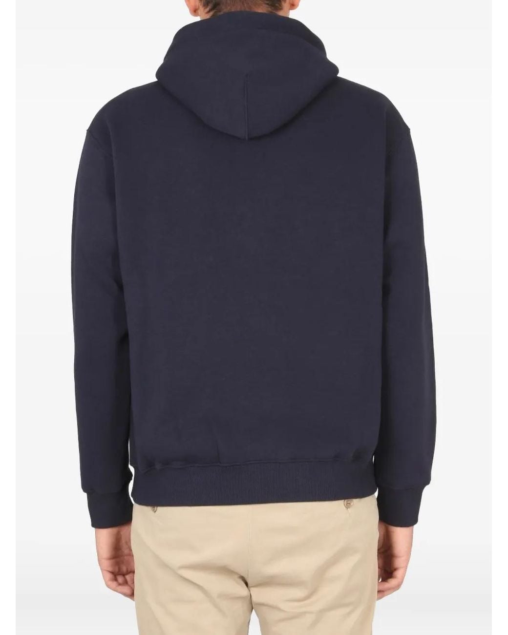 Aspesi Blue Embossed-Logo Hoodie for men