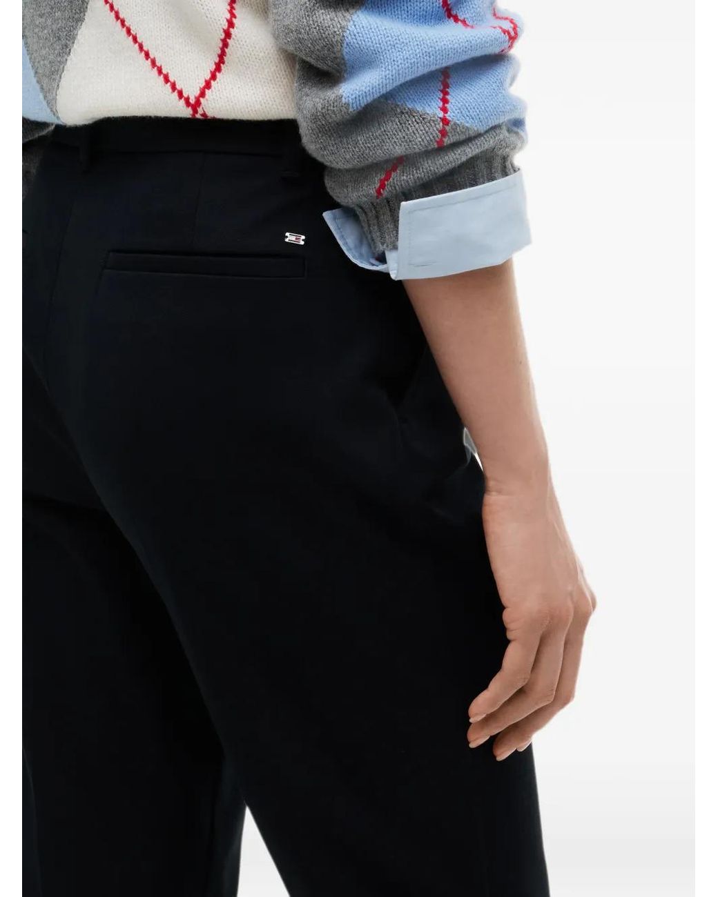 Tommy Hilfiger Black Pressed-Crease Straight Trousers