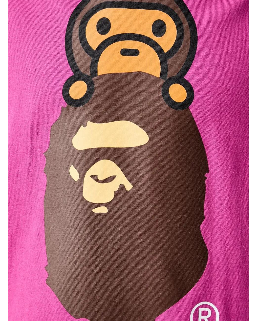 A Bathing Ape Pink Milo Graphic-Print T-Shirt for men