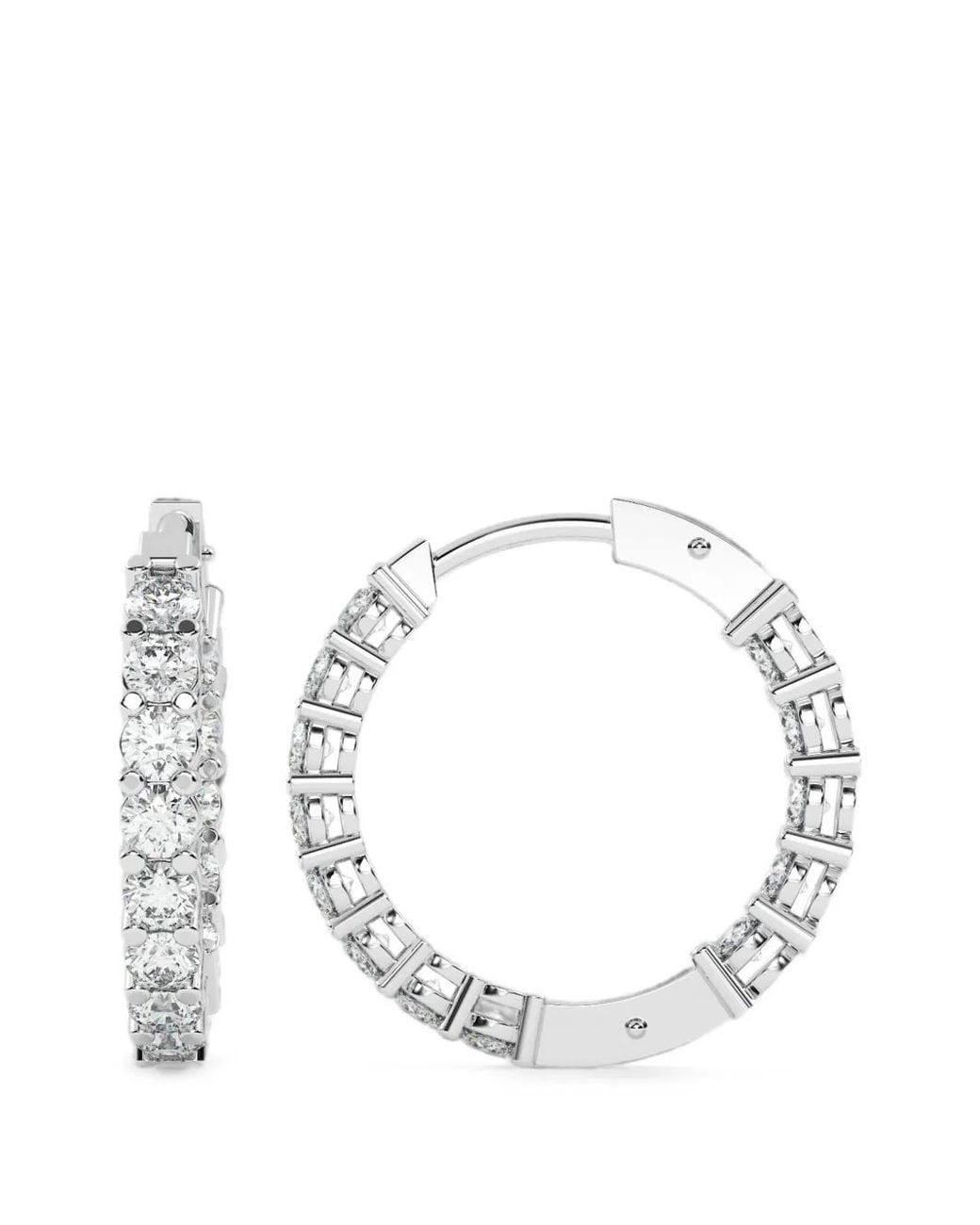 Diamond Essentials White Laboratory-Grown Diamond Hoop Earrings