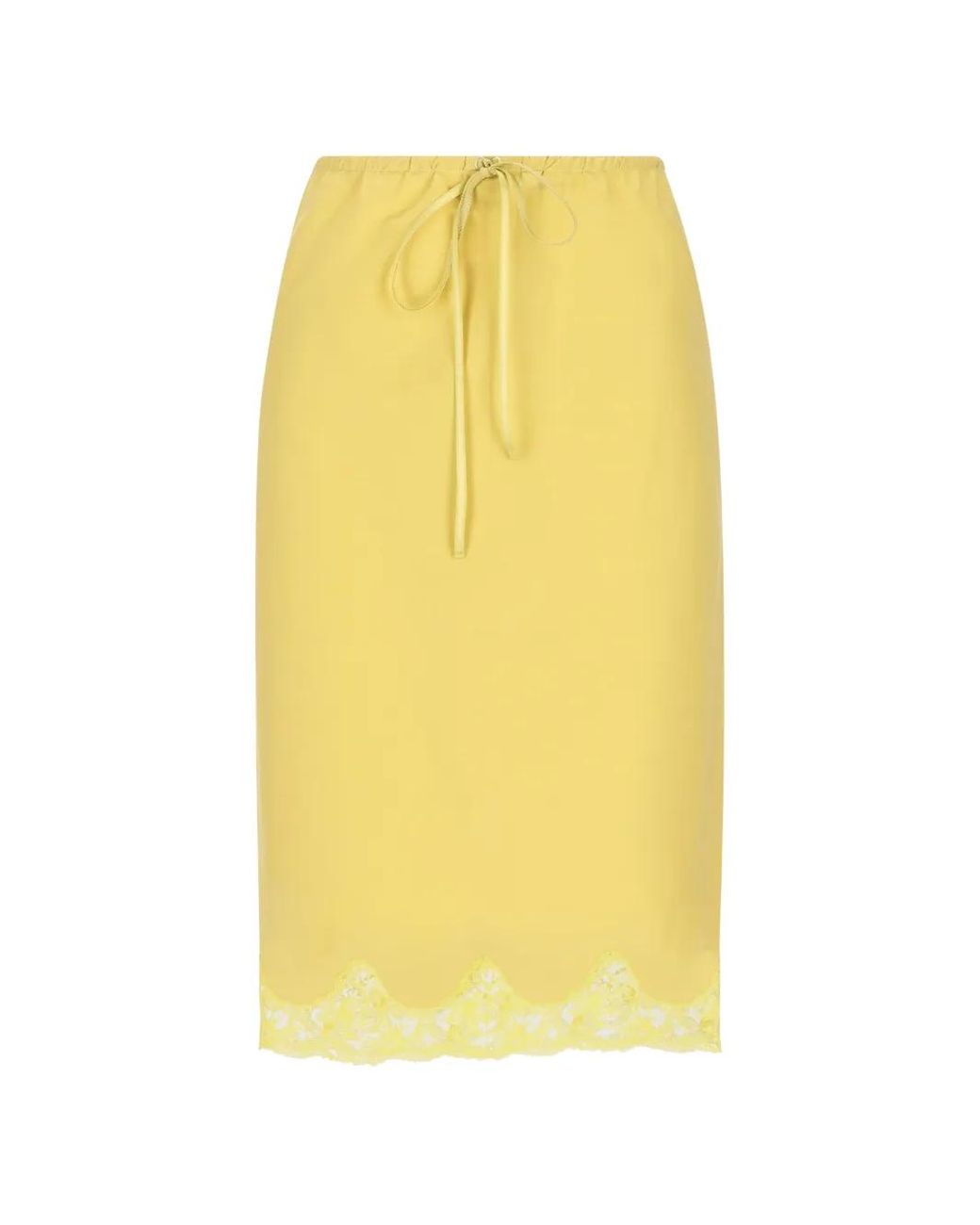 Saint Laurent Yellow Laced Half-Slip Skirt