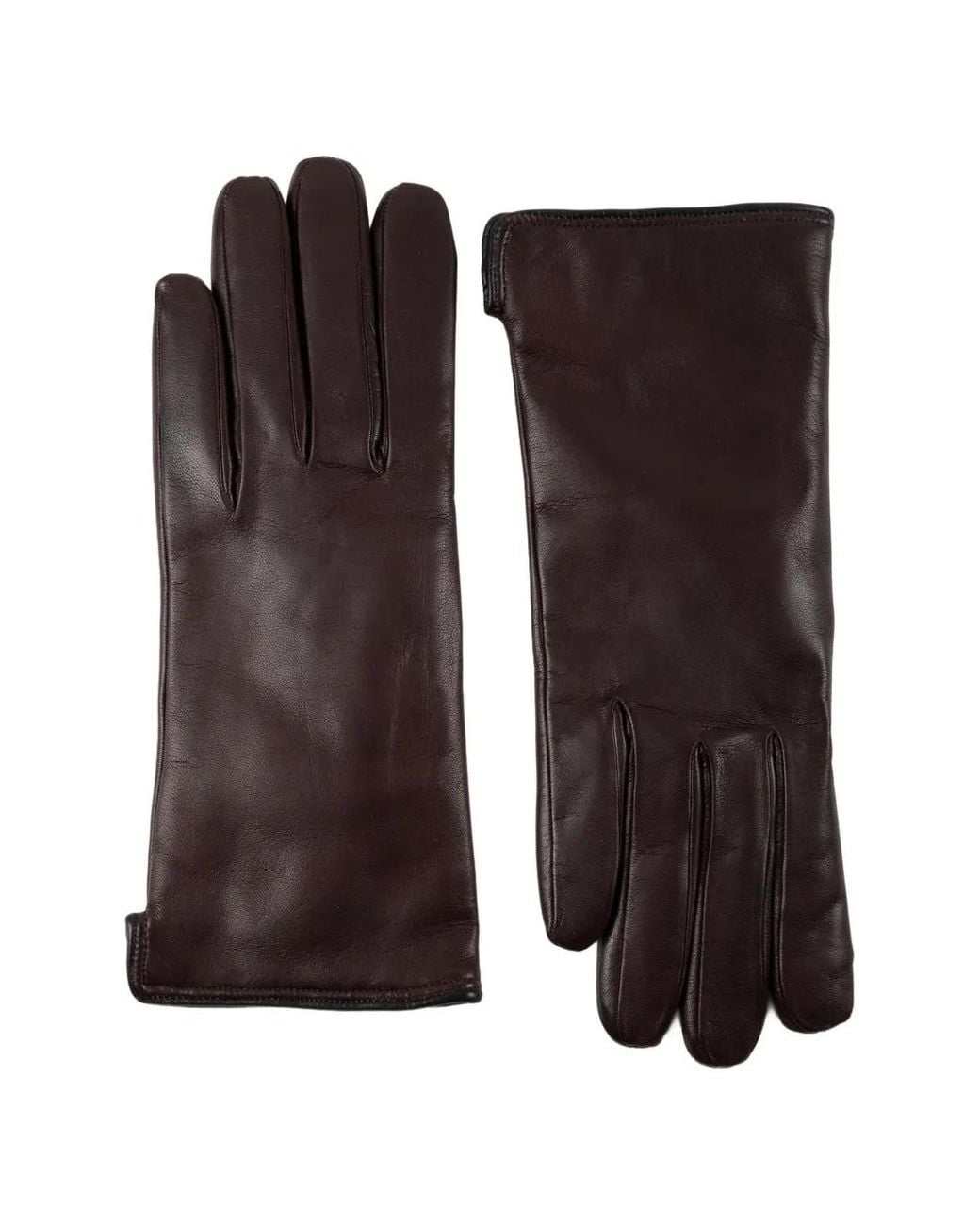 LIE STUDIO Brown Leather Gloves
