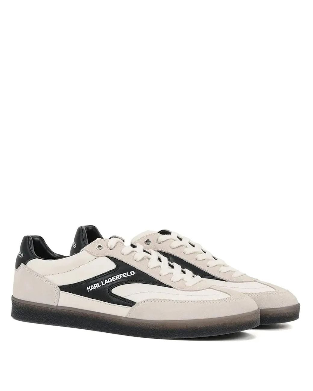 Karl Lagerfeld White Lace-Up Sneakers for men