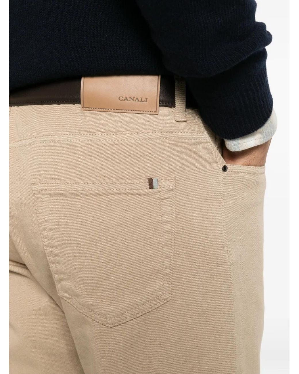 Canali Natural Straight-Leg Five-Pocket Jeans for men