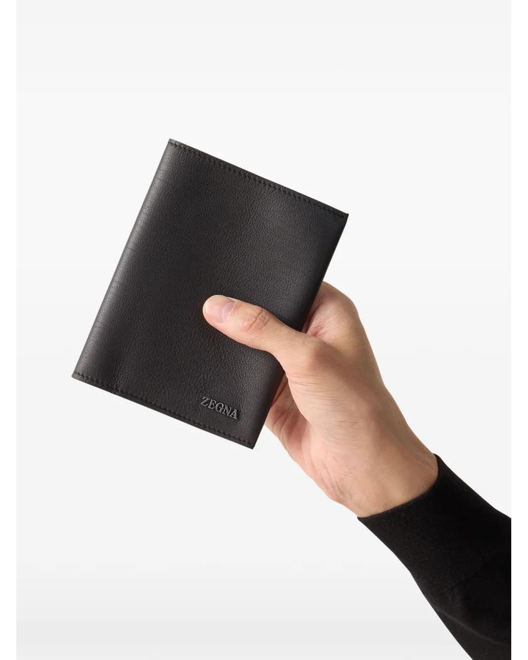 Zegna Black Secondskin Passport Case for men