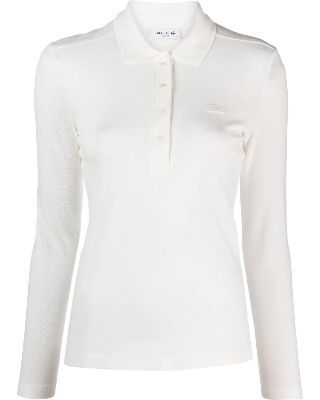 Lacoste White Piqué Cotton Polo Top