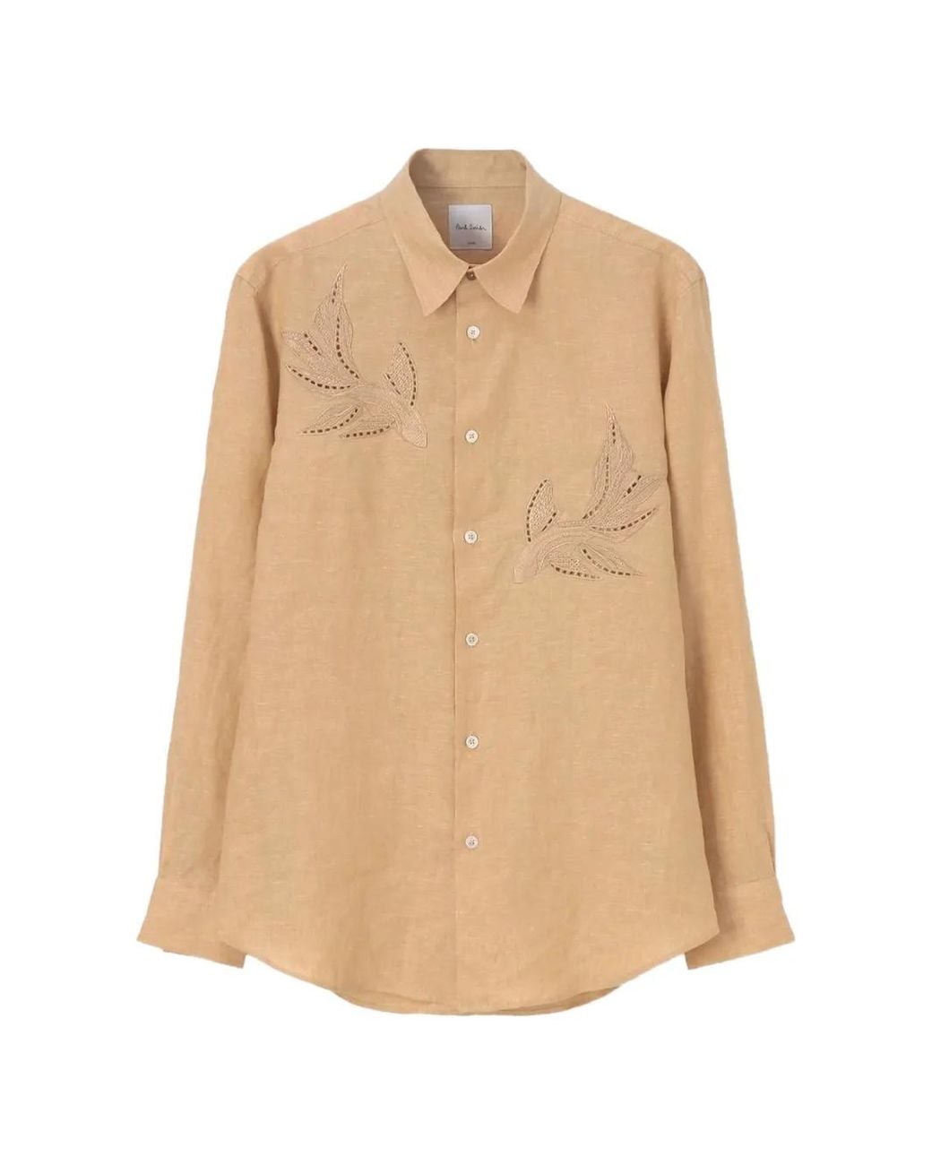 Paul Smith Natural Kingyo Embroidered Linen Shirt for men