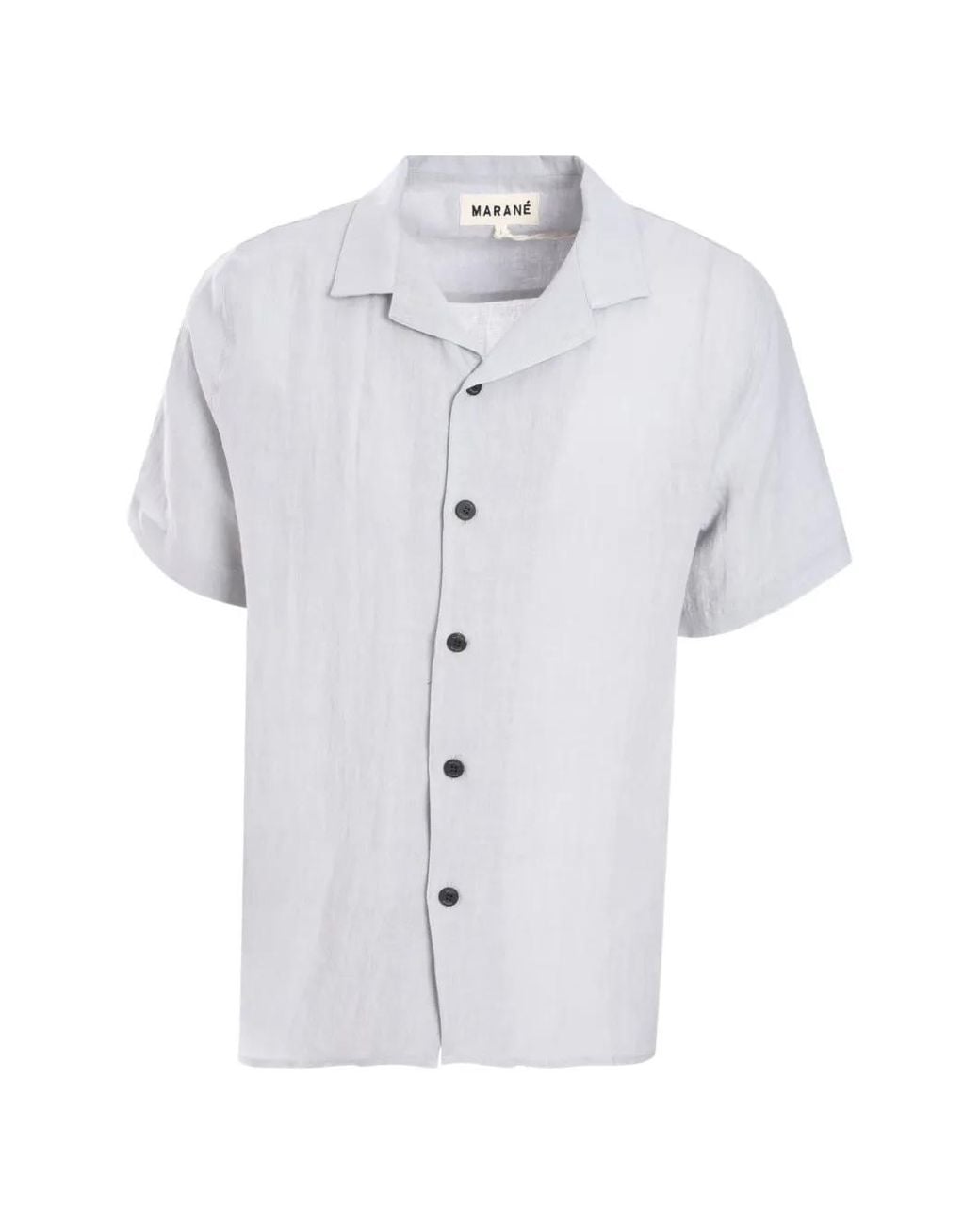 Marane White Camp-Collar Short-Sleeve Shirt for men