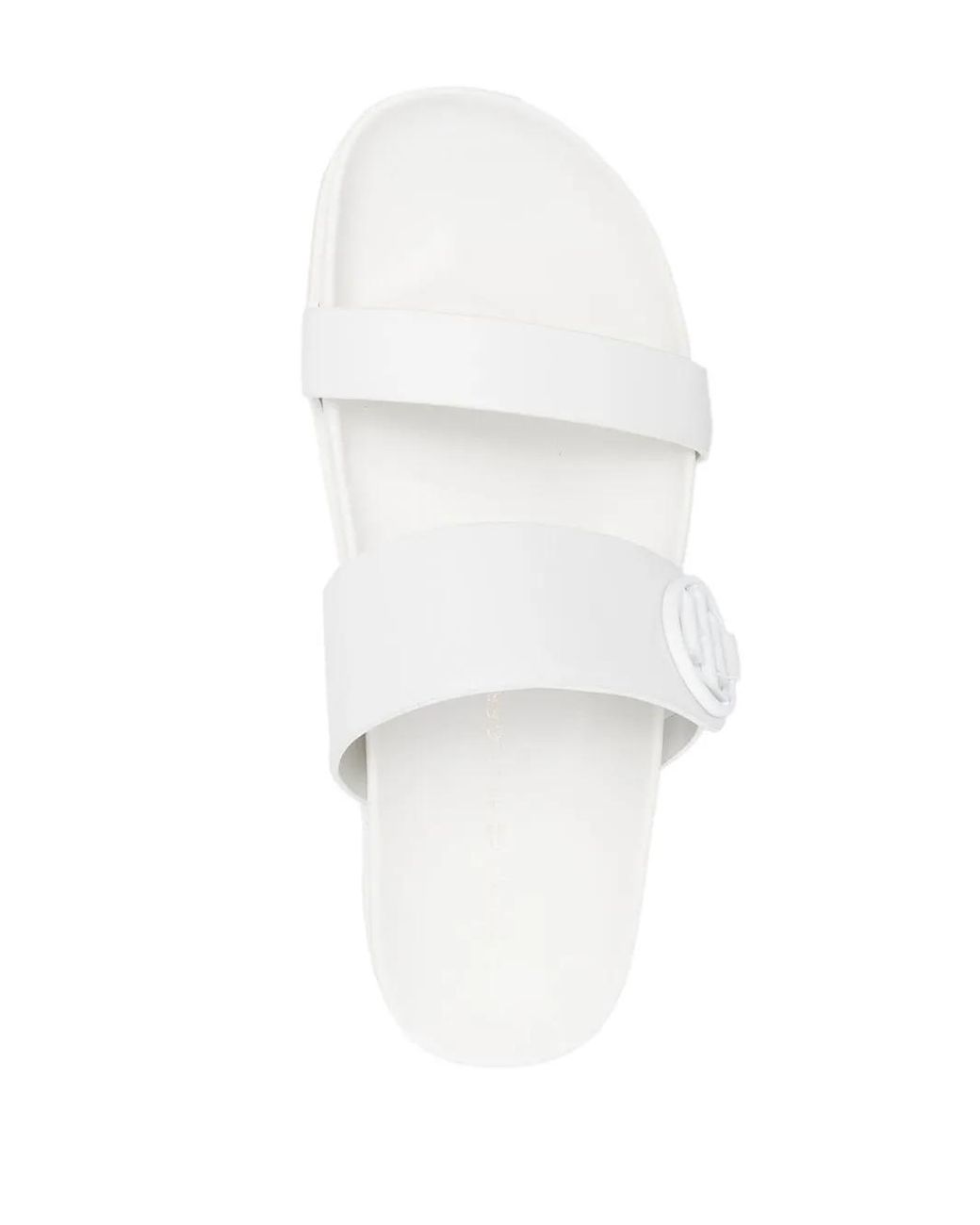 Tommy Hilfiger White Logo-Plaque Moulded Slides