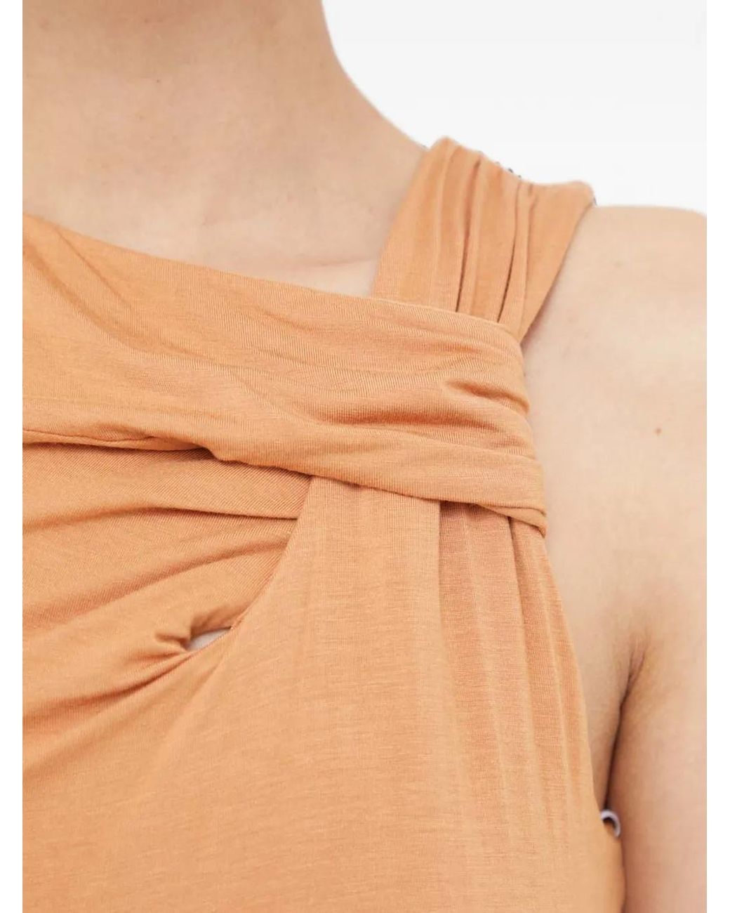 DKNY Red Twisted Sleeveless Top