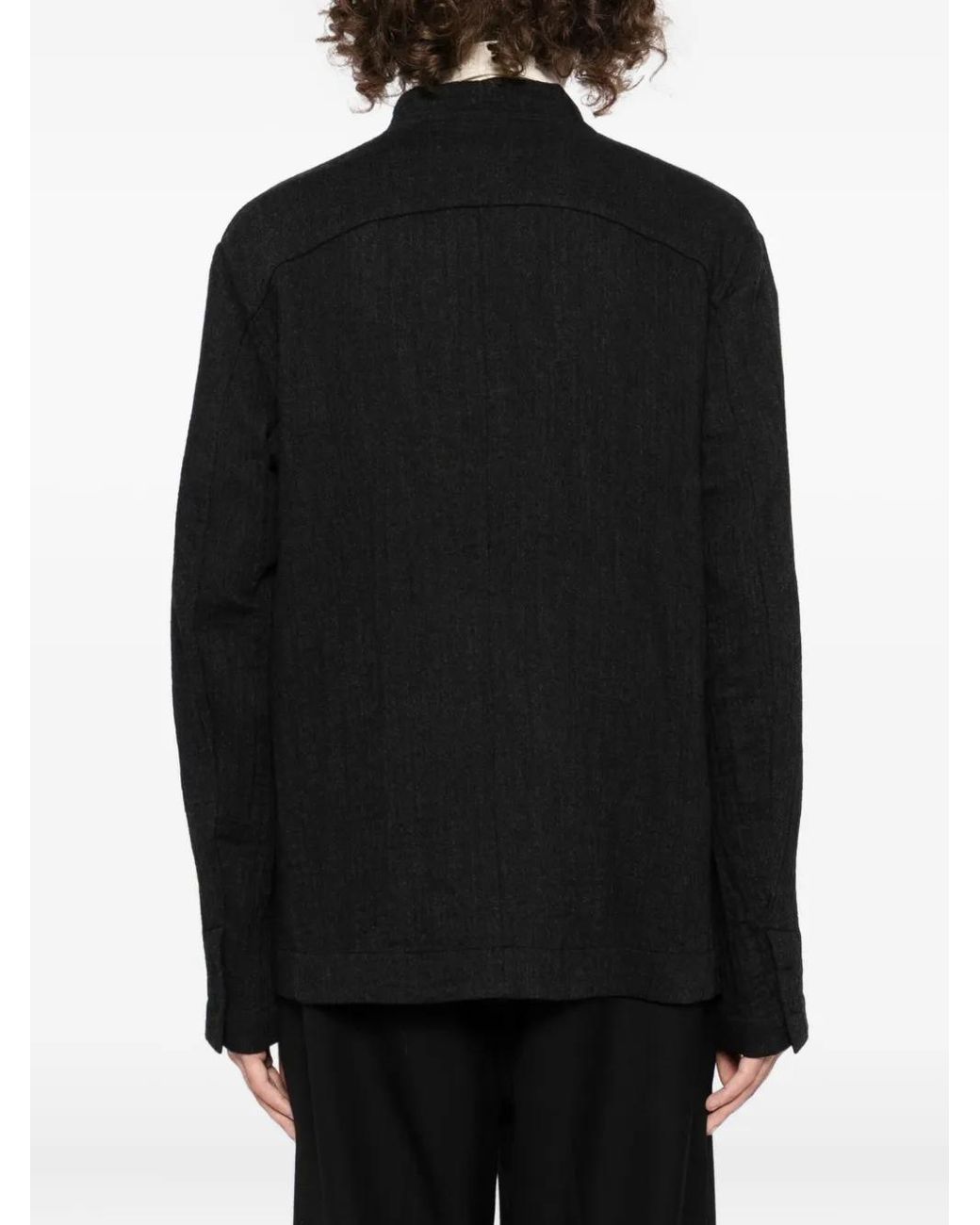 Forme D'expression Black Stand-Up-Collar Jacket for men
