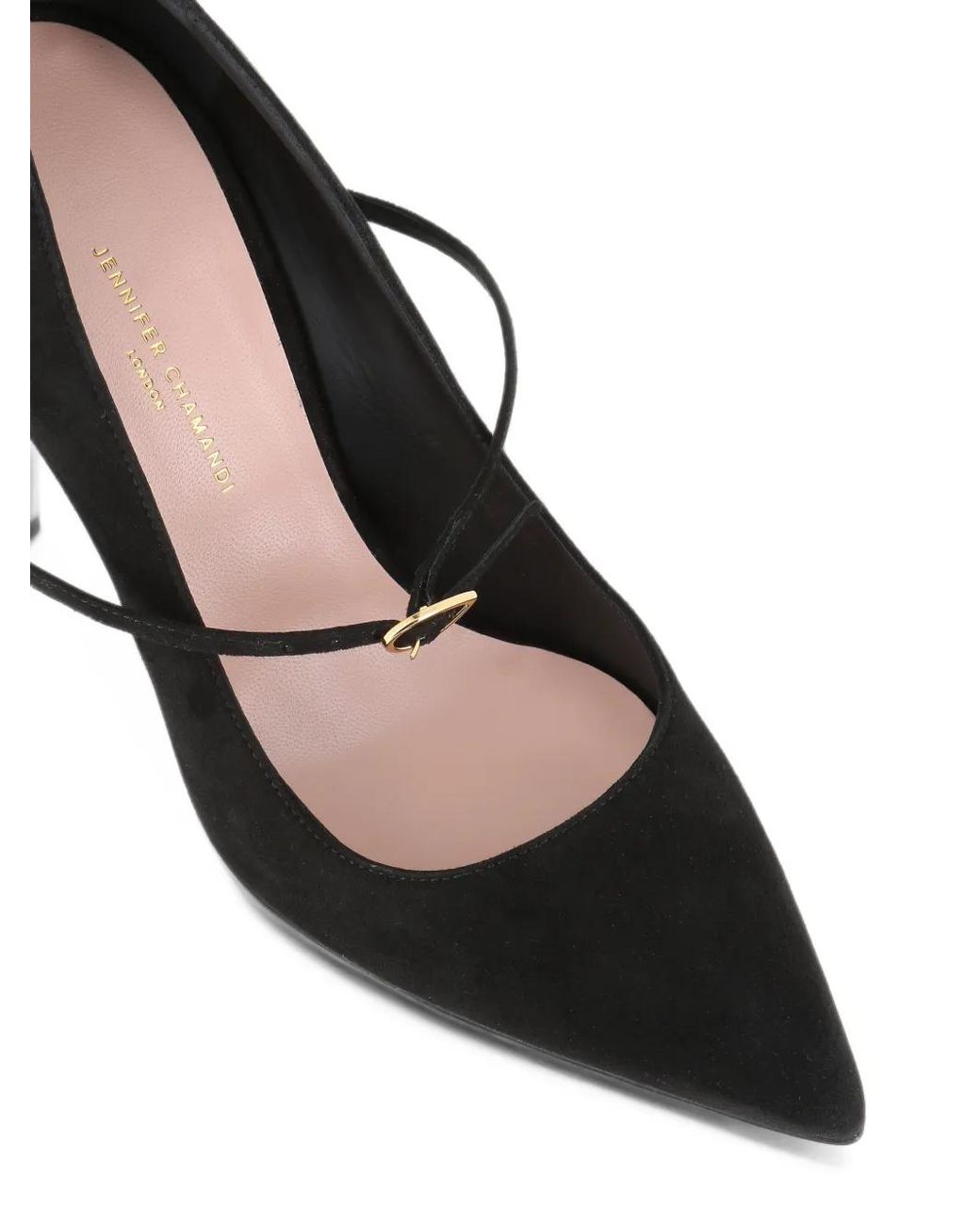 JENNIFER CHAMANDI Black Lorenzo Suede Wedge Pumps