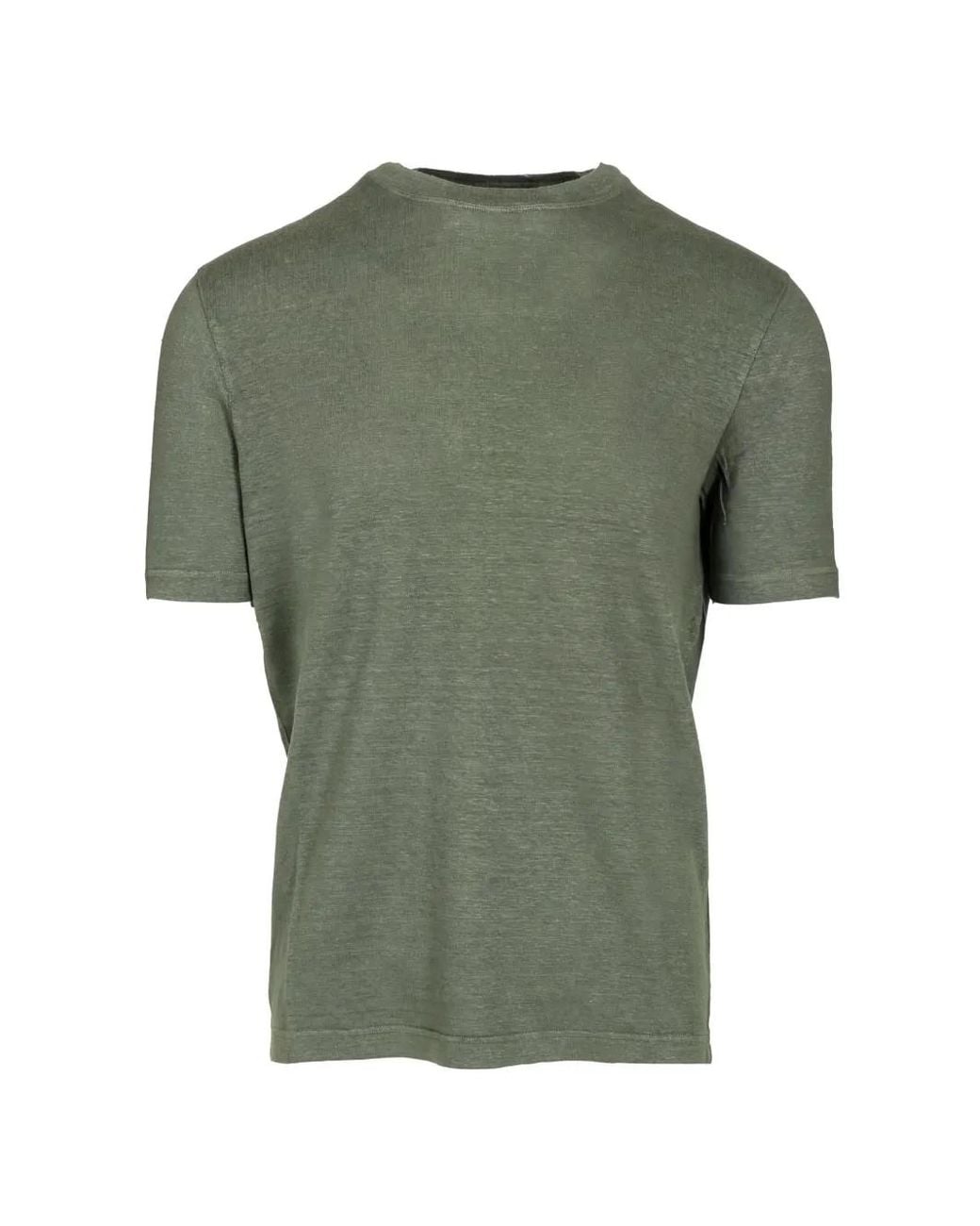 Al Duca D'aosta Green Slim-Fit Linen-Blend T-Shirt for men
