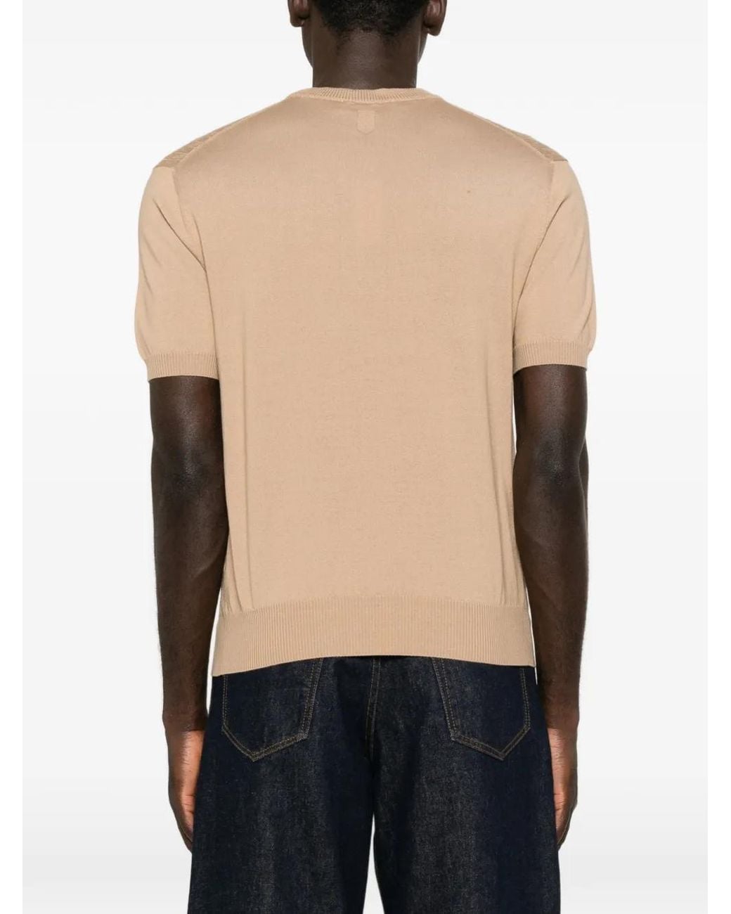 Canali Natural Diamond-Knit Short-Sleeve T-Shirt for men