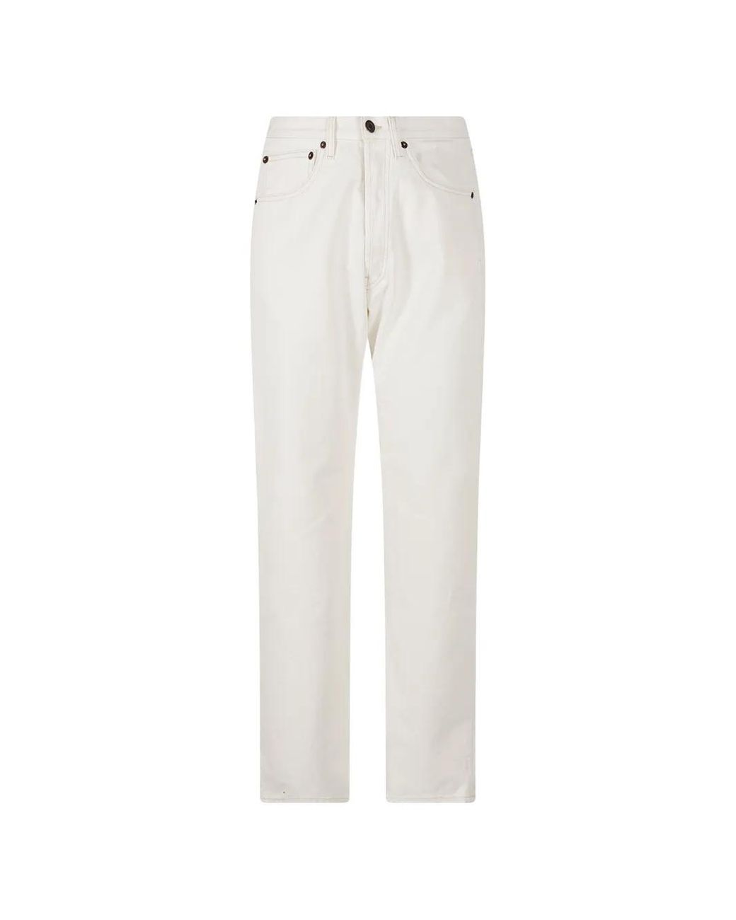 Prada White Old-Denim Five-Pocket Jeans for men