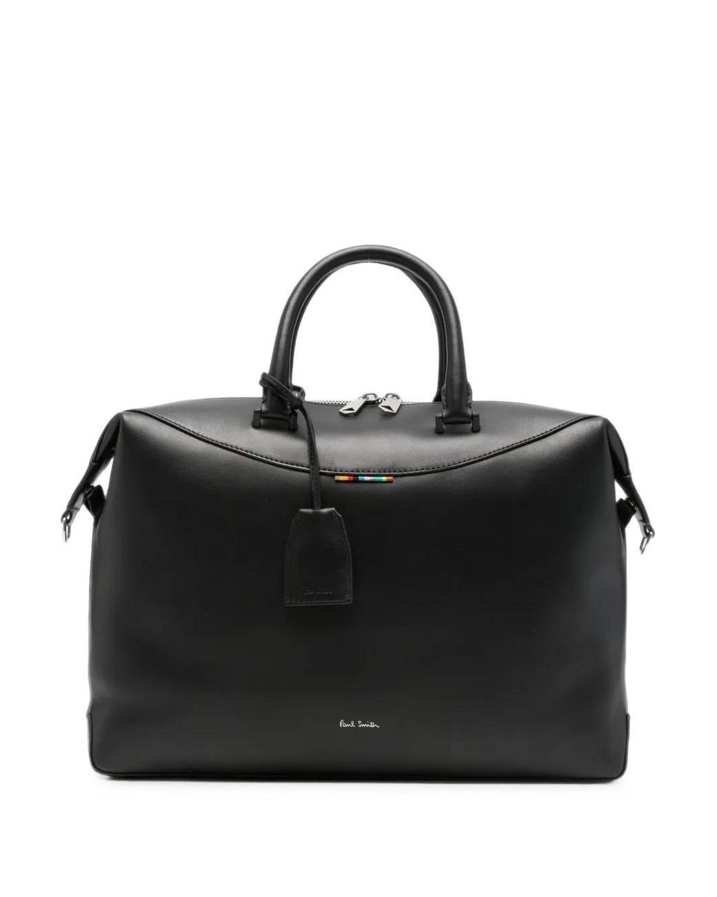 Paul Smith Black Signature Stripe Leather Briefcases Bag for men