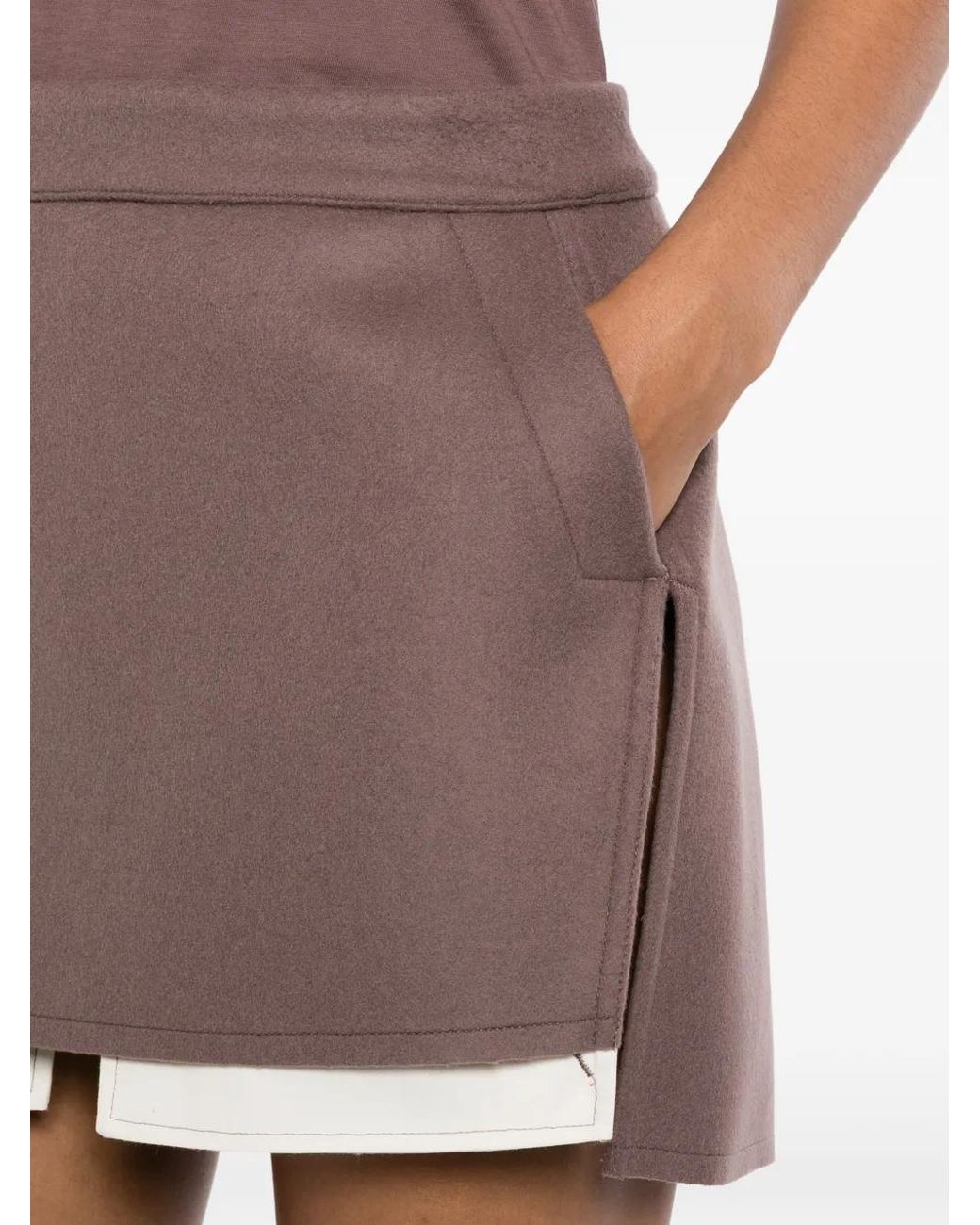 Rick Owens Brown Fog Mini Skirt