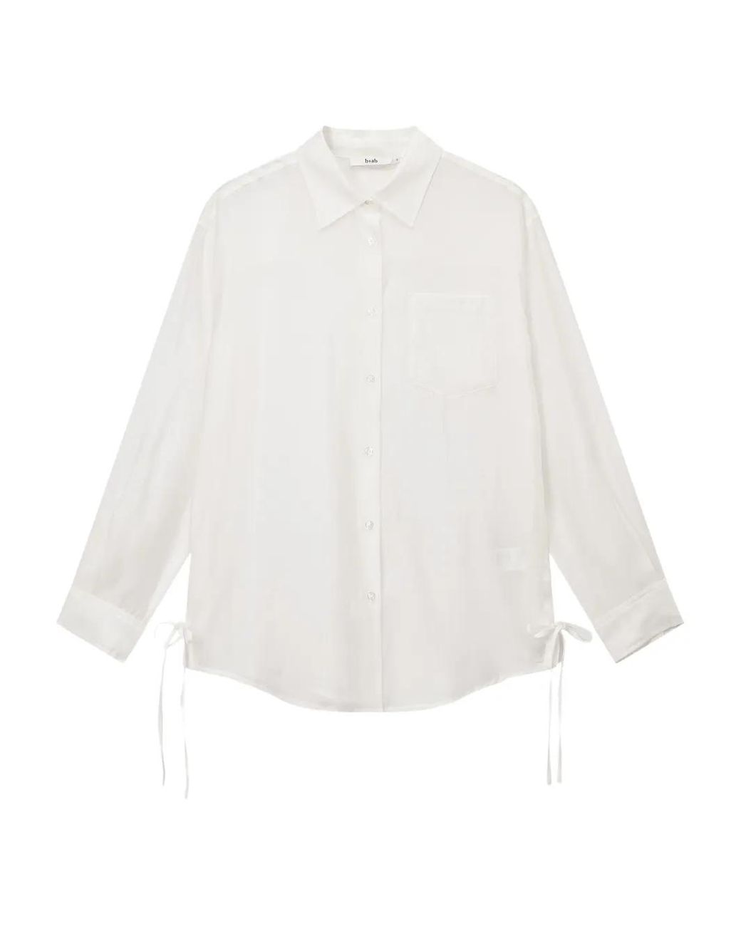 B+ AB White Tie-Detail Button-Up Shirt