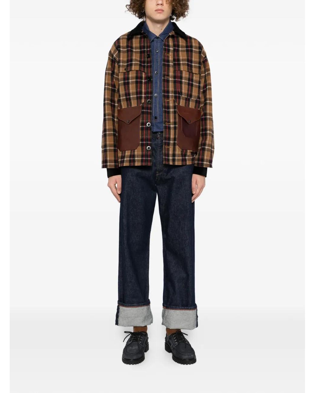 Junya Watanabe Brown X Filson Checked Flannel Jacket for men