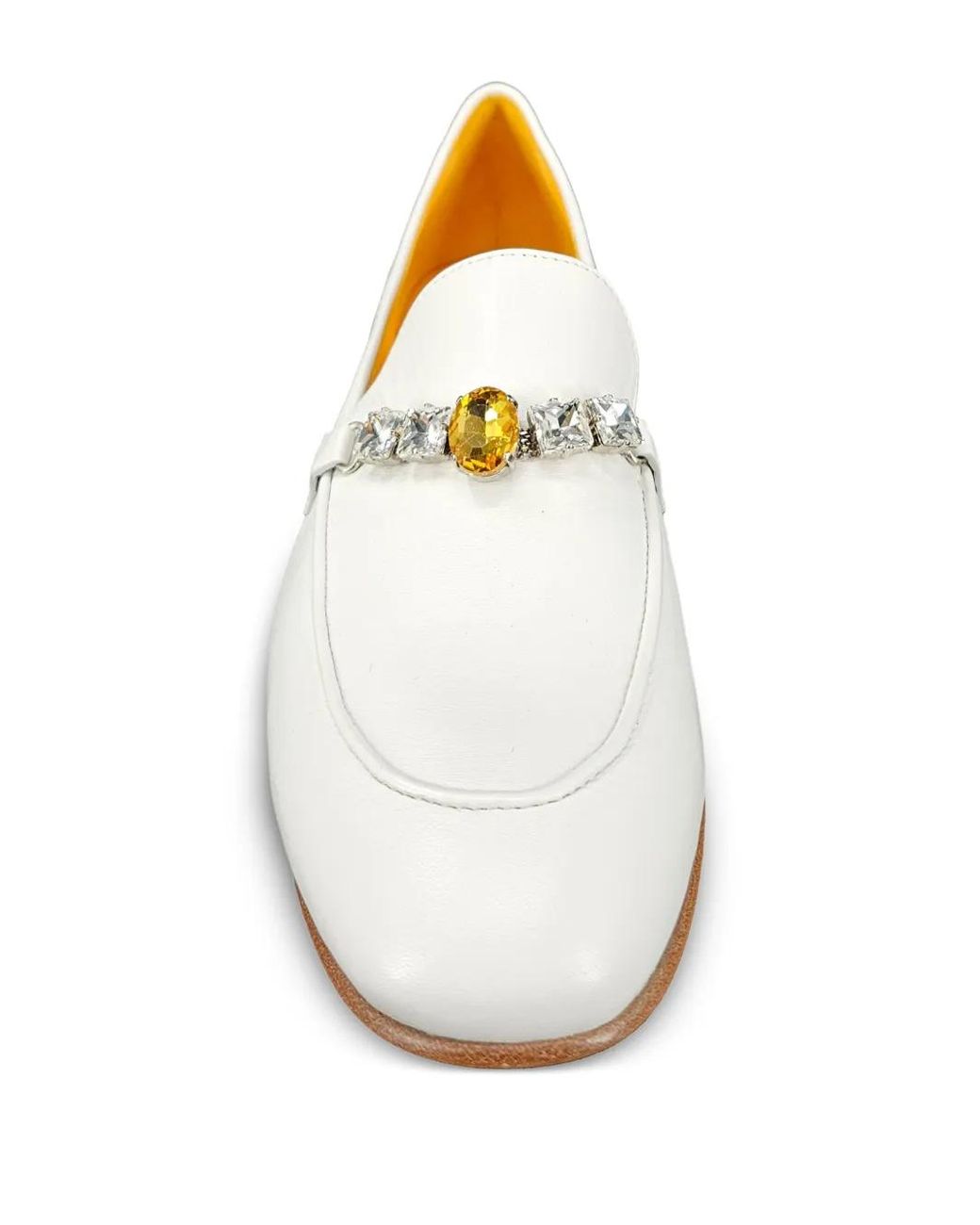 Madison Maison White Jewelled Loafers