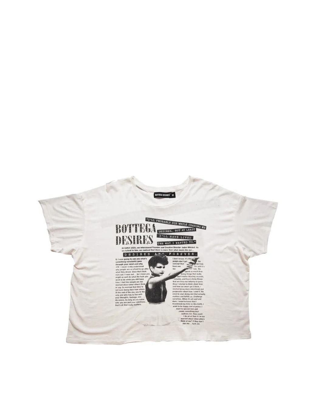 Bottega Desires White Interview Graphic-Print T-Shirt