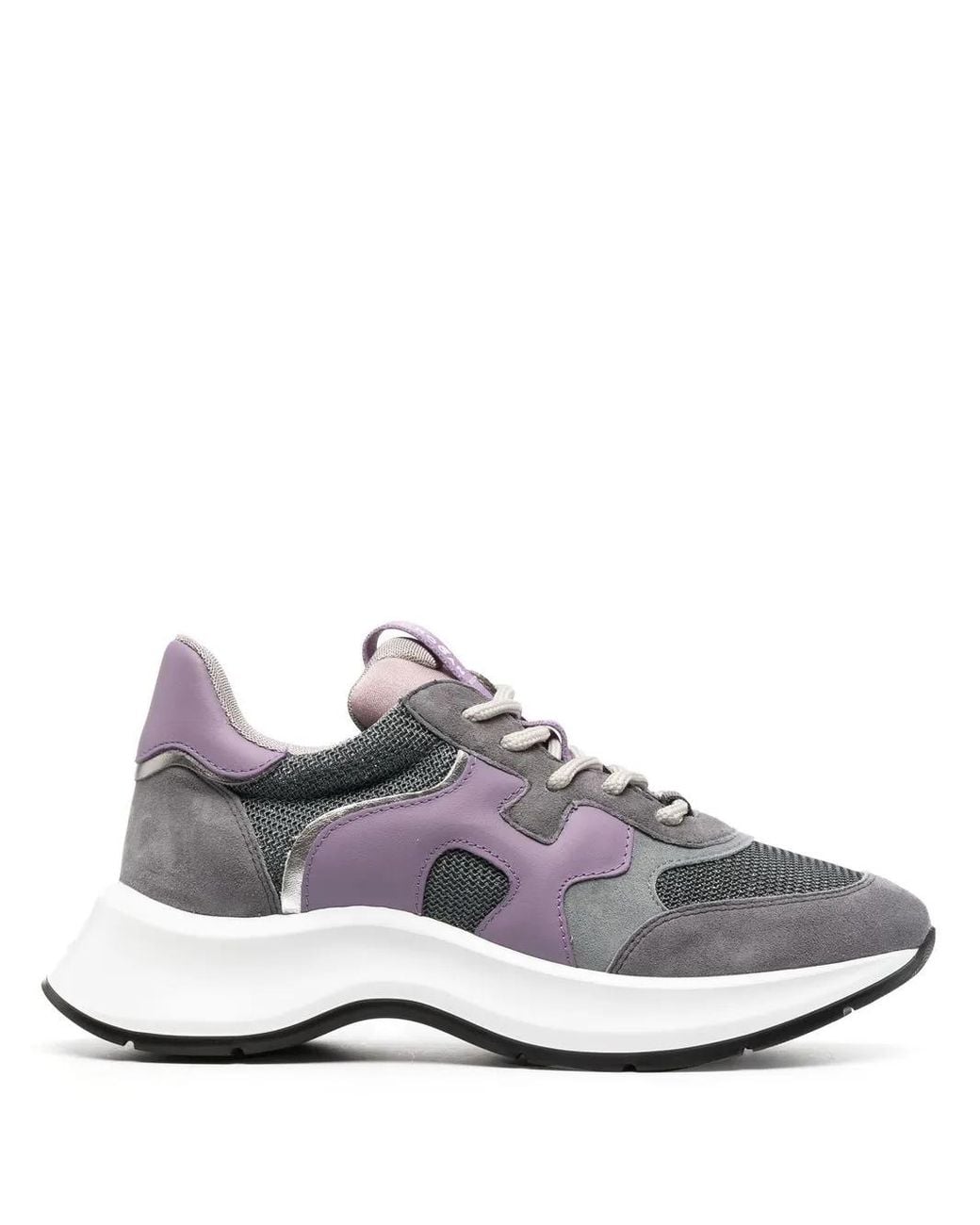 Hogan White Panelled Lace-Up Sneakers