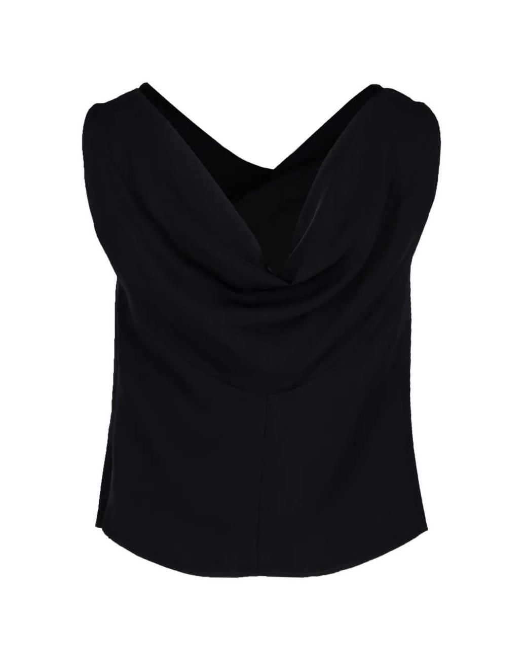 Co. Black Draped-Back Top