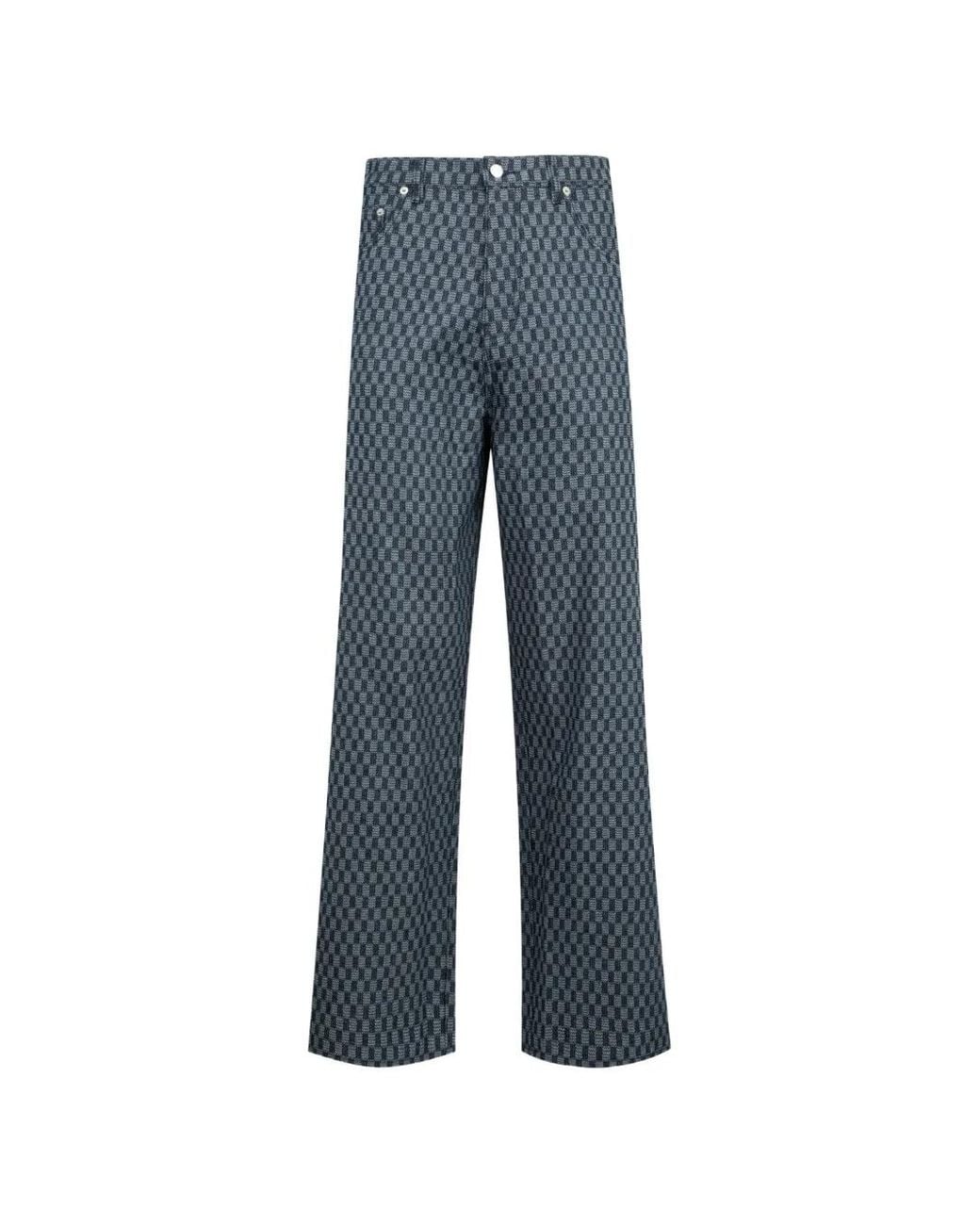Pleasures Blue Formula Checked Baggy-Fit Jeans for men