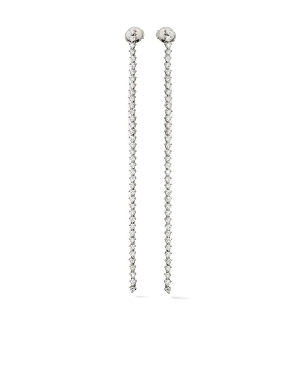 Lark & Berry White Boucles D'Oreilles Modernist Tennis En Or 14Ct