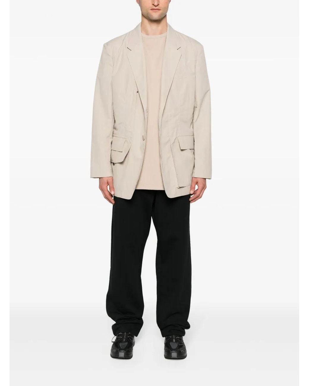 Y-3 Natural Cr Nyl Single-Breasted Blazer